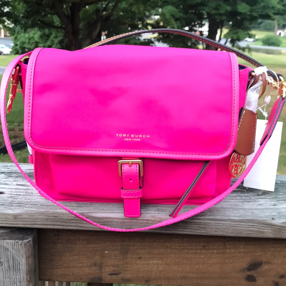 Tory Burch Hot Pink- Perry Nylon Crossbody